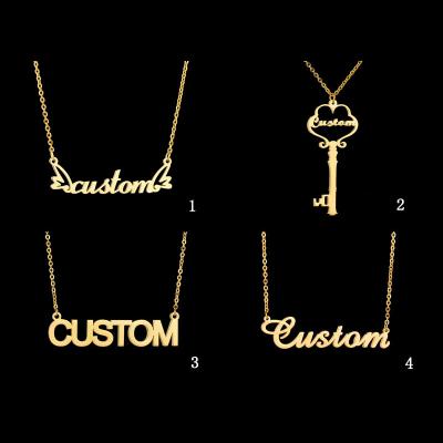 China New 18k 316L stainless steel FASHIONABLE hot-selling custom 3D custom name gold plated pendant letter rose gold necklace for sale