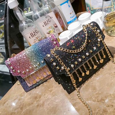 China 2021 fashion hot sale woman bags luxury shoulder bags new sequined handbags women throw bags for women girls for sale