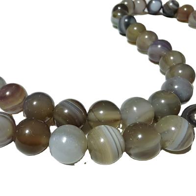 China Stone Round Beads Botswana Agate Gemstone Loose Bead For Jewelry Making Natural Bracelet Necklace Earring for sale