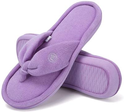 China Women's Fuzzy Fur Slippers Flip Flop Anti-Skid Open Toe Cozy House Memory Foam Sandals Slips Indoor Outdoor Slip-On Comfortable Flat Soft Spa Anti-Skid for sale