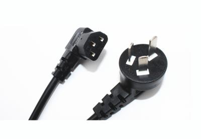 China Hot sale Oxygen-free copper black power cord 10A 0.5m-10mAngled female power cable for sale