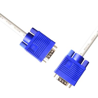 China Durable ROHS white 8.0mm VGA Cable Harness Assembly Tinned Copper Thin VGA Cable for sale