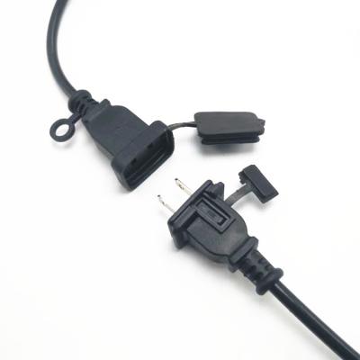 China High quality 2pin black extension power cord  0.5m-10m copper power extension cable for sale