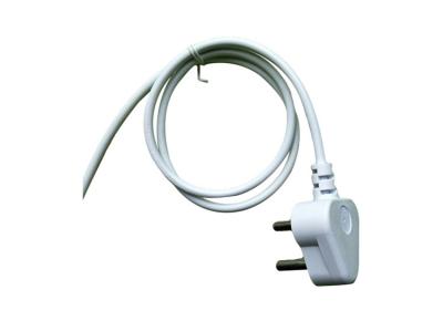 China South African White 3 Round Pin Power Cord without stopper 0.5m-10m copper power cable for sale