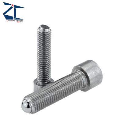 China Industrial Equipment Support Locating Stop Elements Stainless Steel Ball End Push Screws Ball Plunger With Head for sale