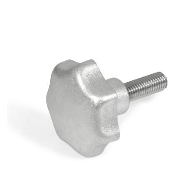 China GN6336.5 Industrial Equipment Stainless Steel Knob Lobe Star Aluminum Clamp Button With Threaded Bolt for sale