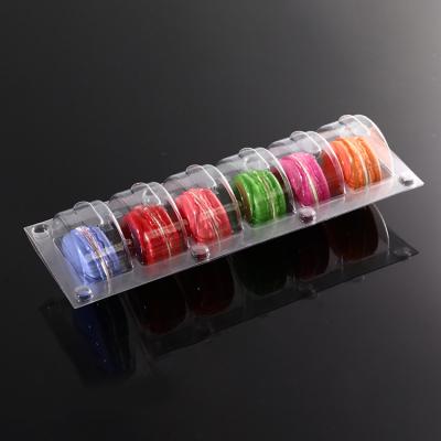 China Custom Biodegradable Factory Price All Kinds Of 6 Cavity Plastic Macaron Food Blister Clamshell Packaging Box With Compartment for sale