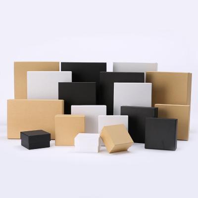 China Factory Wholesale Recyclable Customized Logo Kraft Paper Packaging White Black Gift Packaging Box With Lid for sale