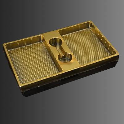 China Food Elegent Rectangle Double PET Double PVC Vacuum Chocolate Packaging Tray Blister Plastic Chocolate Box Tray for sale