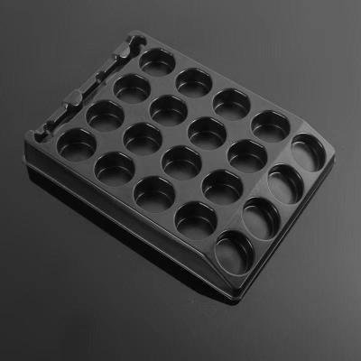 China Manufacturer Customized Black Plastic 16 Grid Disposable Cosmetics Hot Blister Inserts Tray Packaging Box for sale