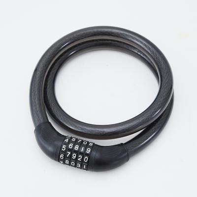 China Durable High Security Stainless Steel High Security Bike 5 Digit Black Zinc Alloy Cable Lock for sale