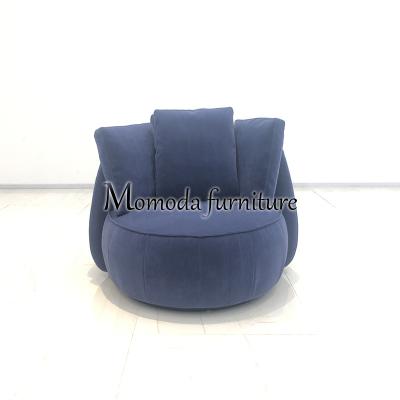 China Leisure Chair MMD-C-048 Comfortable Navy Blue Round Soft Cushion With Pillows Made In China Leisure Chair for sale