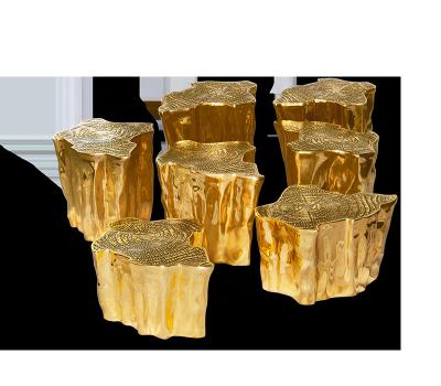 China Coffee table decoration tea table gold boca (the other) tree trunk stool unique brass shape adjustable special appearance do wolf for sale