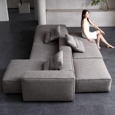 China Modular Most Popular Modern Cloud Couch U Shape Gray Living Room Furniture Sectional Sofa Latex Gray Canvas Sofas for sale