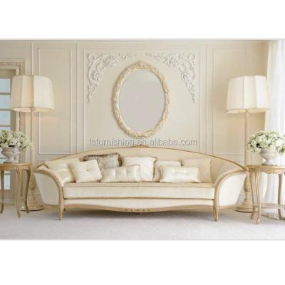 China Italy Customized Luxury Living Room Sofa Wedding Display Cream Retro Loveseat Couch Antique Fancy White French Rococo Sectional Sofa for sale