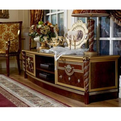 China YB26 1.9M Handmade Luxury Living Room Bedroom TV Unit TV Stand Solid Wood Display Decorated Cabinets Luxury European Villa Furniture for sale