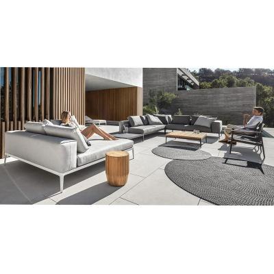 China Modern Outdoor Furniture CK802 Deep Seat U Shape Teak Wooden Outdoor Sofa Set European Style Furniture Large Living Room Home Sofa for sale