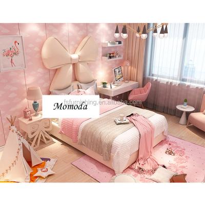 China TB09 New Arrival Velvet Fabric Butterfly Shape Headboard Bed Headboard Bed Dream Home Furniture Customized Modern Luxury Cute Girls Pink Color for sale