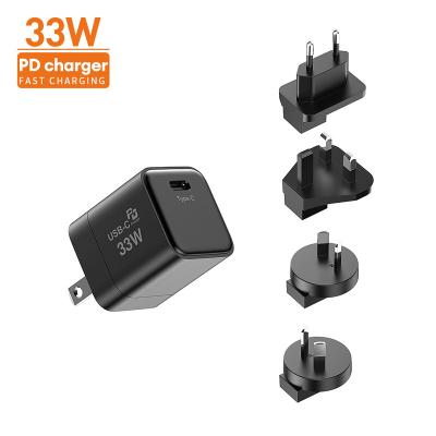 China Mobile Phone Most Popular Fast Type C Palladium Universal Travel Adapter Products 33W USB C Single Left Wall Chargers Mobile Phone Charger for sale