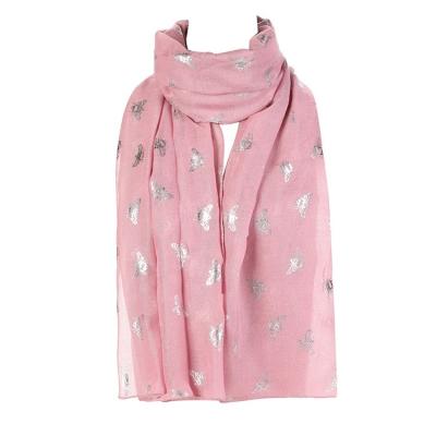 China 2021 Polyester Hot Sale Fashion Glitter Bee Print Scarf For Women All Size Soft Beautiful Shawl Season Large Scarf for sale