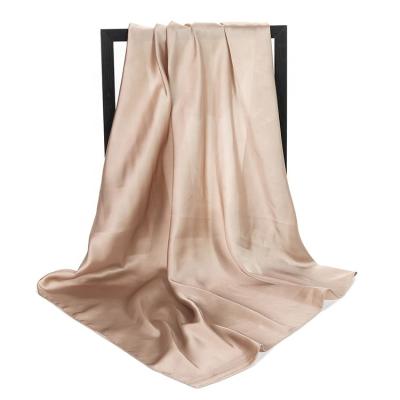 China Hot sale 70*70cm polyester 2021 size fashion clear copy scarf women's silk shiny scarf square scarf for sale