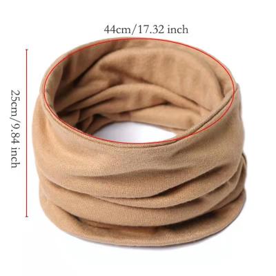 China Wholesale Acrylic Pure Color Knitted Neck Circle Warm Scarf Mask Cervical Windproof Neck Cover for sale