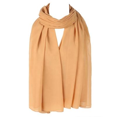 China Plain Wholesale Plain scarf thick bubble heavy chiffon hijab muslim scarf woman shawl for sale