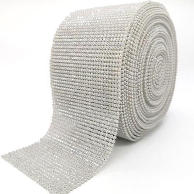 China Tier ss3.5 Pointback Fashion 30 Pointback Color Stone Crystal Mesh White Plastic Rhinestone Rhinestone Mesh Diamond Mesh Low Roll For Wedding Decor for sale