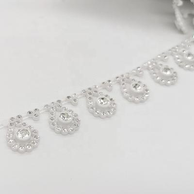 China Stone Crystal Decor Pointback Fashion One Row ss6 ss8 Teardrop Transfer Rhinestone Rhinestone Cup Bandage Chain for sale