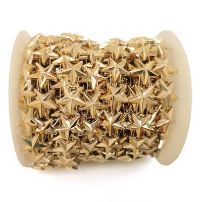 China Use with easy wholesale gold rhinestone star shape plastic cup chain roll for drinkware decor for sale