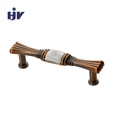 China Eco-Friendly Antique Cabinet Handles Classic Ceramic Kitchen Drawer Pulls Bedroom T Bar Cabinet Hardware for sale