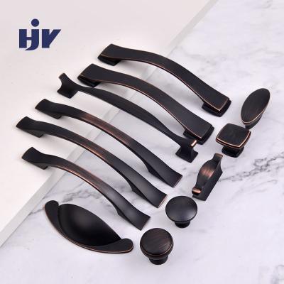 China HJY OEM Hot Selling Italian Matt Black Cabinet Handles and Pulls Knobs Push and Pull Knobs and Handles for Furniture for sale