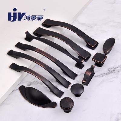 China HJY OEM Hot Selling Italian Matt Black Cabinet Handles And Pulls Knobs Push And Pull Knobs And Handles For Furniture for sale