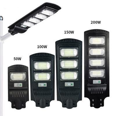 China ROAD 50W 100W 150W 200W IP65 Waterproof Energy Saving Led Street Light With Light Motion Sensor Remote Control Solar Led Street Light for sale