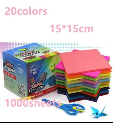 China Custom 12*12cm Sentao Diy Craft Paper 80g 20 Colors Wholesale Anticurl Origami Paper For Kids for sale