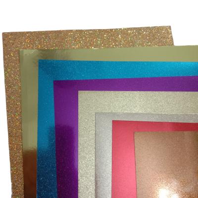 China 300gsm 12x12inch 5 anti-curl sheets wrap normal colorful glitter shinny card paper glitter card sheet for sale