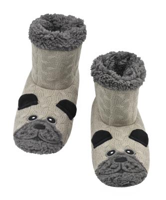 China 2022 fashion trend green promotional high quality sell well new type luxury men fashion cute dog slipper shoes fluffy socks for sale