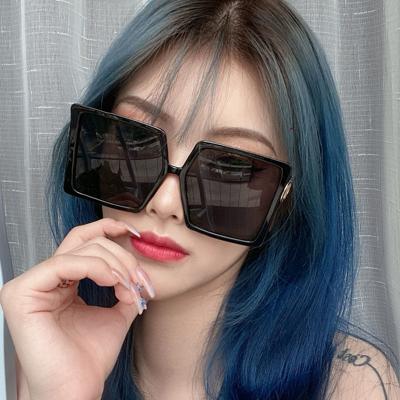 China Oversized Ovual Lense Women Sunglass Brand Name Sunglasses Fashion Big Square Frame Black Frame for sale