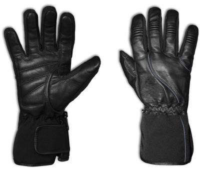 China Durable Black Goatskin Leather Motorcycle Gloves Te koop