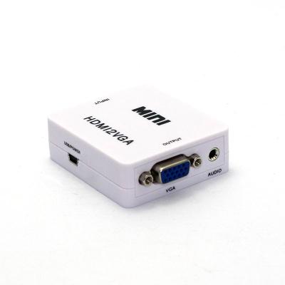 China Plastic HDMI to VGA Converter 1080P 60Hz VGA Output Mini HDMI to VGA with Audio for PC Laptop to HDTV Projector for sale