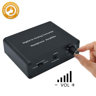 China DAC Audio Converter Optical Coaxial L/R+ 3.5mm Audio Converter with Earphone Amplifier GV-CA1102 for sale