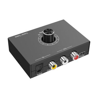 China Volume Adjust Digital Toslink Optical Coaxial To Analog Stereo Audio Converter With Headphone Amplifier for sale