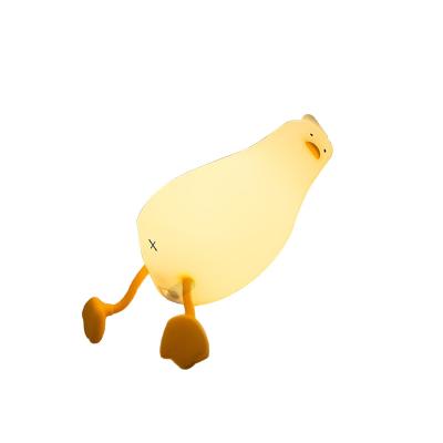 China Modern Lovely holiday Gift Lying Flat Duck Silicone Lamp Night Light LED Charger Small Desk Lamp Creative Children's Gift for sale