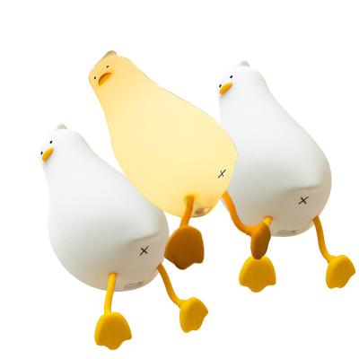 China Modern Led Duckling Rechargeable Lamp USB Cartoon Silicone Children Kid Bedroom Modern Gua Silicone Light DC 5V USB for sale