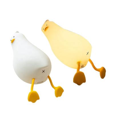 China Modern Duck silicone table lamp pat color changing small night light bedroom bedside night light soft light with sleeping lamp for sale