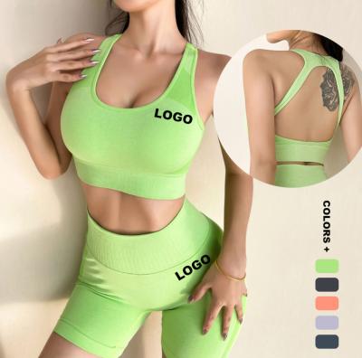 China Breathable Fitness And Yoga Wear Seamless Short Set 2 Piece Sportswear Workout Shorts Yoga Set Gym Sports Wear for sale