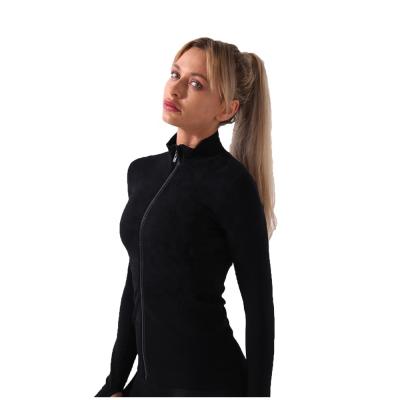 China 2020 Newest Women's Jackets Breathable And Coated Solid Color Long Sleeve Outdoor Yoga Jacket for sale