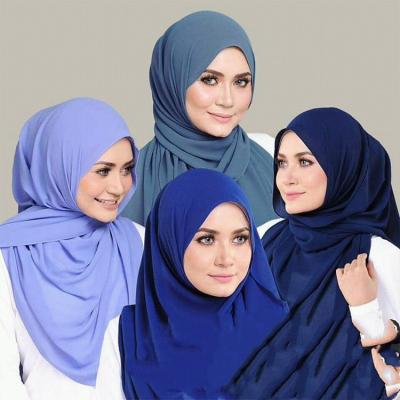 China Soft Smooth Feeling Instant Shawl Plain Hot Bulk Muslim Chiffon Women's Chiffon Scarves Factory Sale Hijabs for sale