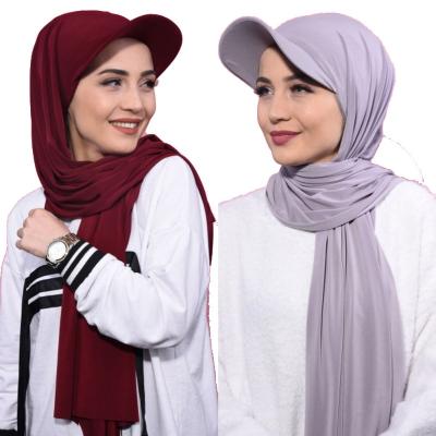 China Long Section Solid Hijab Sports Baseball Cap Shawl Cotton Turban Islamic Muslims For Women 2022 Summer Khimar Jilbab Veil Undercap Tank Top for sale