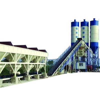 China Building Material Stores Factory Price 120m3/h HZS120 Concrete Batching Belt Conveyor Mixing Plant For Sale for sale